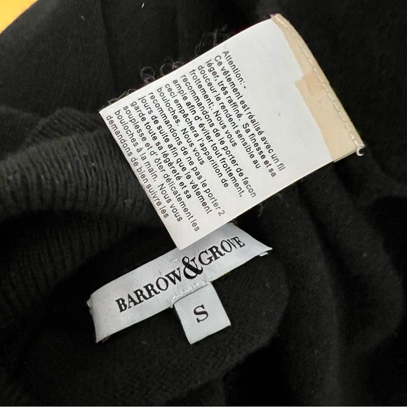 Barrow & Grove Cashmere Yarn Turtleneck Long Sleeve Mini Dress Black Knitted S - Picture 7 of 8